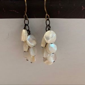 White beaded earrings